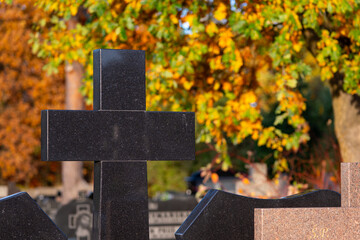 cross on the grave, cross in the cemetery, Poland