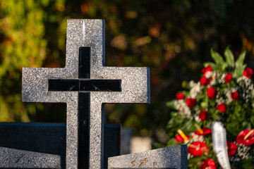 cross on the grave, cross in the cemetery, Poland