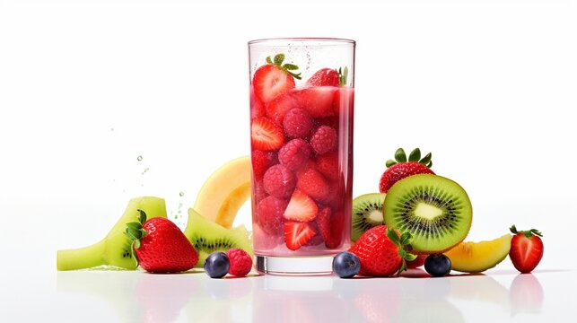 fruit cocktail with strawberries