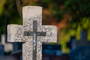 cross on the grave, cross in the cemetery, Poland