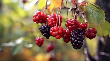 Forest Treasures: Glistening Wild Berries on Display