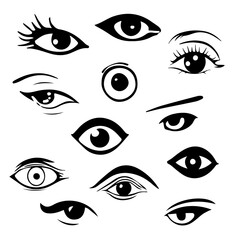 Eyes set vector collection. Look and Vision icons.