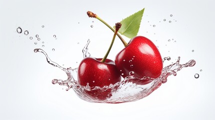 cherry in water splash