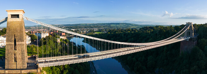 The Clifton Suspension bridge designed by Isambard Brunel in 1864 near Bristol, England, UK.