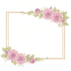 Luxury flower border frame for invitation card