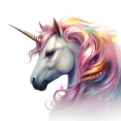 Obraz na płótnie Canvas white horse with a rainbow