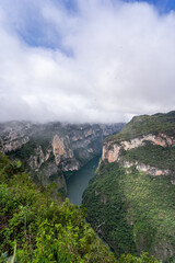 Beautiful view of the majestic Canyon del Sumidero in Mexico. 