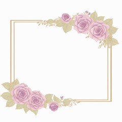 Fototapeta na wymiar Luxury flower border frame for invitation card