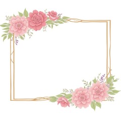 Luxury flower border frame for invitation card