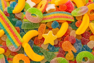 Assorted gummy candies.  Jelly  sweets.