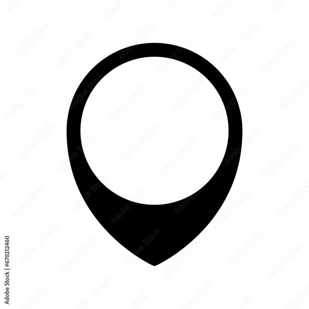 Poster black and white location pointer pin or you are here marker hotspot symbol sign icon. vector image.