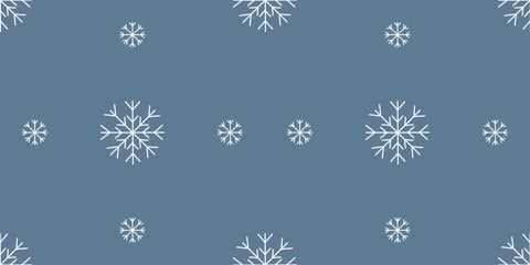 Seamless pattern with beautiful snowflakes on gray background, flat vector