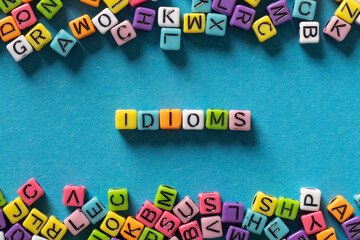 idioms phrases in language, learn english, idiomatic expression - obrazy, fototapety, plakaty
