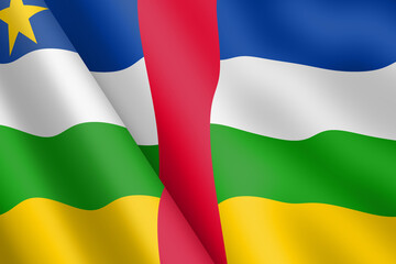 Obraz premium Central African Republic waving flag 3d illustration