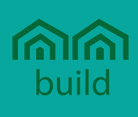 Minimalistic abstract logo icon three houses roofs set for construction company or real estate for your company