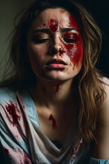 portrait of a person who has been beaten