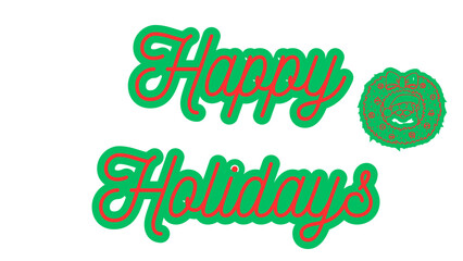 Happy Holidays Santa Graphic Illustration Typography