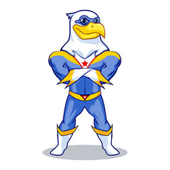 vector mascot illustration a brave and wise eagle superhero