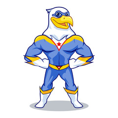 vector mascot illustration a brave eagle superhero