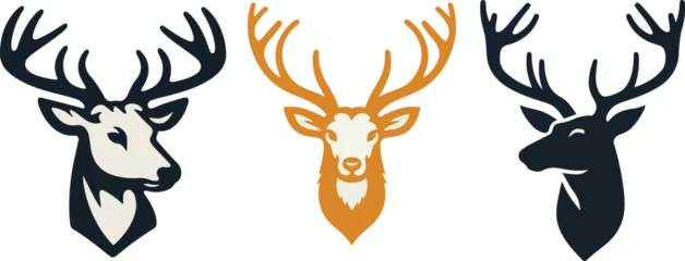 Muurstickers Deer Silhouette A Simple and Elegant Vector Illustration, Deer Head with horn © Md Shahin Alam