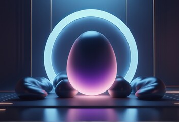 3D illustration of abstract background with neon sphere, sphere, sphere 3D illustration of abstract background with neon sphere, sphere, sphere futuristic sci fi sphere with glowing circle shape on a  - obrazy, fototapety, plakaty