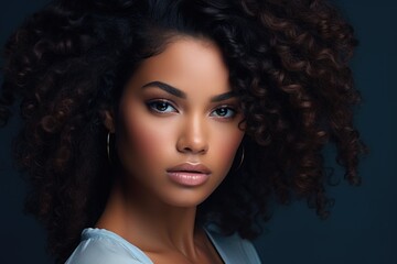 Fototapeta premium Portrait of a beautiful Latin American woman with beautiful makeup. Style, fashion and beauty concept