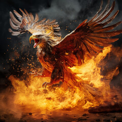 eagle in fire
