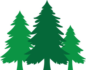 Pine trees, Xmas trees silhouette icon.