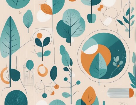 vector seamless pattern with hand drawn leaves. floral design. natural floral background. vector seamless pattern with hand drawn leaves. floral design. natural floral background. modern abstract geom