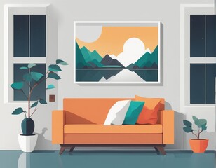 modern home interior with a sofa. living room interior. flat style vector illustration modern home interior with a sofa. living room interior. flat style vector illustration interior design modern liv