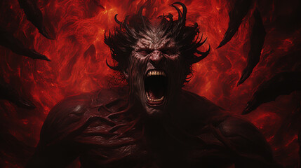 raging demon's wrath - obrazy, fototapety, plakaty