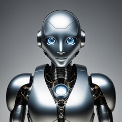 3D rendering robot with cyborg head 3D rendering robot with cyborg head robot with a white background