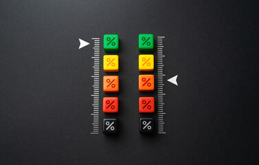 Interest rate comparisons. Money return on investment. High income interest rate on account...