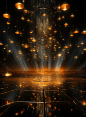 Backdrop With Illumination Of Orange Spotlights For Flyers realistic image ultra hd high design	
