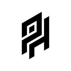 Letter PH creative monogram logo - obrazy, fototapety, plakaty