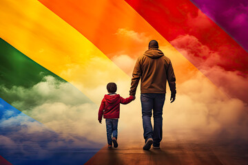 LGBTQ parenting. LGTBI concept Embrace diversity social responsability - obrazy, fototapety, plakaty