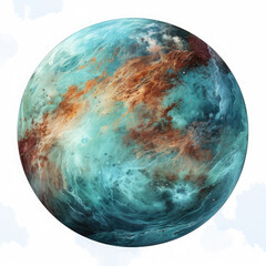 Space Planet Watercolor Sublimation illustration, Generative Ai