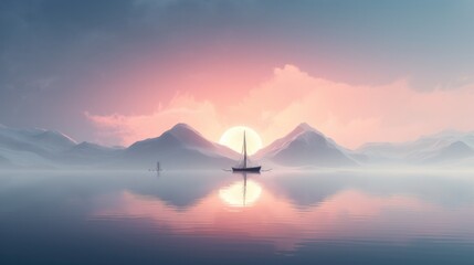 Surreal Nature Background - Mystical Wallpaper for Desktop. Generative AI