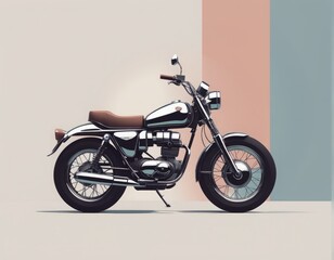 Obraz na płótnie Canvas vintage motorbike with a motorcycle in the background. 3D render vintage motorbike with a motorcycle in the background. 3D render vintage motorcycle on color background