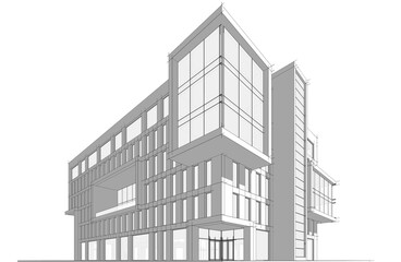 Fototapeta premium sketch of building