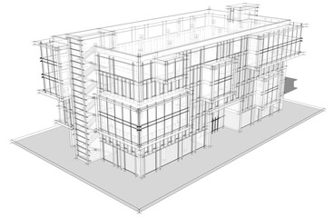 Office building 3d rendering 3d illustration
