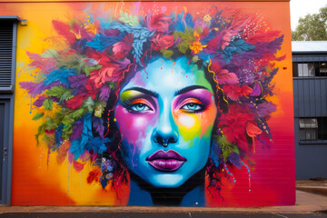 Rainbow street art. LGTBI concept Embrace diversity