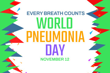 Obraz premium World Pneumonia Day with different shapes design. background, banner, card, poster, template