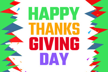 Happy Thanksgiving Day with white background – different shapes design art banner poster template