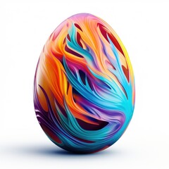 Perfect colorful Easter eggs painted in different colors on a white background