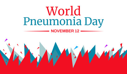 World Pneumonia Day with different shapes design. white background, banner, card, poster, template