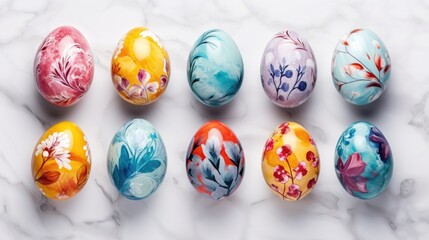 Fototapeta na wymiar Perfect colorful Easter eggs painted in different colors on a white background
