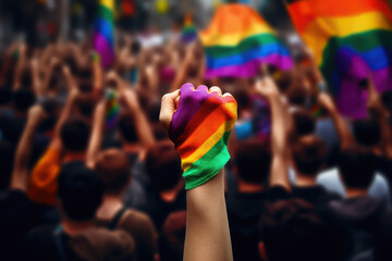 Fototapeta na wymiar Support LGBTQ rights embrace diversity. social responsibility concept