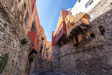 Beautiful, bright and colorful city streets in the Mexican city of Guanajuato. 
