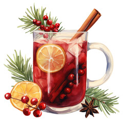 iced tea with cinnamon berries, xmas beverage